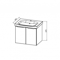 Set mobilier suspendat si lavoar Kolpasan, Lana, 80 cm, gri deschis